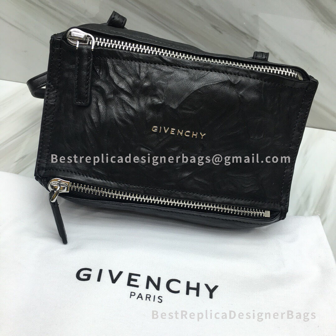 Givenchy Micro Pandora Bag In Aged Leather Black SHW 2-28610